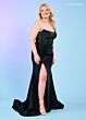 Rachel Allan 70305 Strapless Scoop Neck Ruched Skirt Dress