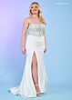 Rachel Allan 70305 Strapless Scoop Neck Ruched Skirt Dress