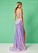 Rachel Allan 70307 Beaded Spaghetti Strap Drape Skirt Dress