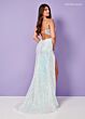 Rachel Allan 70307 Beaded Spaghetti Strap Drape Skirt Dress
