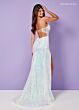 Rachel Allan 70307 Beaded Spaghetti Strap Drape Skirt Dress