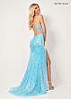 Rachel Allan 70307 Beaded Spaghetti Strap Drape Skirt Dress