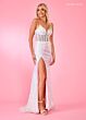 Rachel Allan 70307 Beaded Spaghetti Strap Drape Skirt Dress