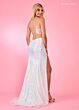 Rachel Allan 70307 Beaded Spaghetti Strap Drape Skirt Dress