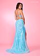 Rachel Allan 70307 Beaded Spaghetti Strap Drape Skirt Dress