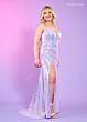 Rachel Allan 70307 Beaded Spaghetti Strap Drape Skirt Dress