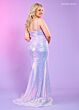 Rachel Allan 70307 Beaded Spaghetti Strap Drape Skirt Dress