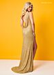 Rachel Allan 70311 Asymmetric Neck Illusion Back Dress