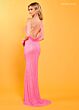 Rachel Allan 70311 Asymmetric Neck Illusion Back Dress