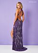 Rachel Allan 70312 Beaded Cutout Back Halter Neck Dress