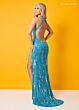 Rachel Allan 70312 Beaded Cutout Back Halter Neck Dress