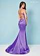 Rachel Allan 70313 V-Neck Lace-Up Back Satin Dress