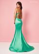 Rachel Allan 70313 V-Neck Lace-Up Back Satin Dress