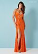 Rachel Allan 70315 Sweetheart Neck Feather Sleeve Dress