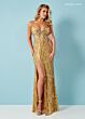 Rachel Allan 70315 Sweetheart Neck Feather Sleeve Dress