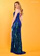Rachel Allan 70317 Spaghetti Strap Fringe Skirt Dress