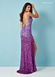 Rachel Allan 70330 Beaded Scoop Neck Lace-Up Back Dress