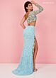 Rachel Allan 70331 2-Piece Asymmetric Neck High Slit Dress