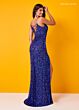 Rachel Allan 70334 Asymmetric Plunging Neck High Slit Dress