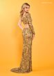 Rachel Allan 70339 Beaded One-Shoulder Long Sleeve Dress
