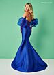 Rachel Allan 70341 Illusion Puff Sleeve Trumpet Dress