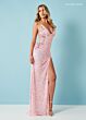 Rachel Allan 70344 Plunging V-Neck Sky-High Slit Dress