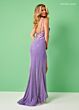Rachel Allan 70353 Asymmetric Neck Thigh-High Slit Dress