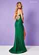 Rachel Allan 70354 V-Neck Peek-A-Boo Keyhole Ruched Bodice Dress