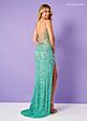 Rachel Allan 70355 V-Neck Scallop High Slit Dress