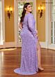 Rachel Allan 70359 One-Shoulder Sleeve Feather Dress