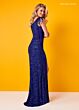 Rachel Allan 70361 Asymmetric Neck Beaded Fringe Dress