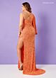 Rachel Allan 70368 Illusion Long Sleeve High Slit Dress