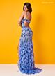 Rachel Allan 70372 Asymmetric Neck Feather Skirt Dress