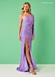 Rachel Allan 70378 Asymmetric Neck Keyhole Long Sleeve Dress