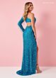 Rachel Allan 70378 Asymmetric Neck Keyhole Long Sleeve Dress
