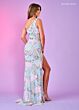 Rachel Allan 70383 Scallop One-Shoulder Neck High Slit Dress