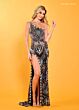 Rachel Allan 70383 Scallop One-Shoulder Neck High Slit Dress