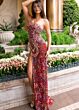 Rachel Allan 70383 Scallop One-Shoulder Neck High Slit Dress