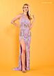 Rachel Allan 70383 Scallop One-Shoulder Neck High Slit Dress