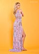Rachel Allan 70383 Scallop One-Shoulder Neck High Slit Dress