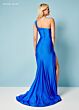Rachel Allan 70391 Asymmetric Neck Ruched Bodice Dress