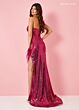 Rachel Allan 70397 Sweetheart Neck Ruffle Slit Dress