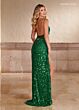 Rachel Allan 70401 Sweetheart Neck Beaded Fringe Dress