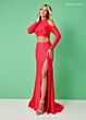 Rachel Allan 70414 Two-Piece Halter Neck Cold-Shoulder Dress
