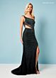 Rachel Allan 70421 One-Shoulder Illusion Cutout Dress