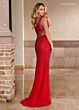Rachel Allan 70421 One-Shoulder Illusion Cutout Dress