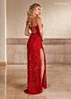 Rachel Allan 70433 Spaghetti Strap Lace-Up Back Dress