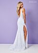 Rachel Allan 70438 V-Neck Illusion Side Dress