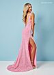 Rachel Allan 70438 V-Neck Illusion Side Dress