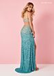 Rachel Allan 70440 Ombre Asymmetric Neck Cutout Back Dress